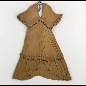 Free people brown Paradiso maxi dress in L